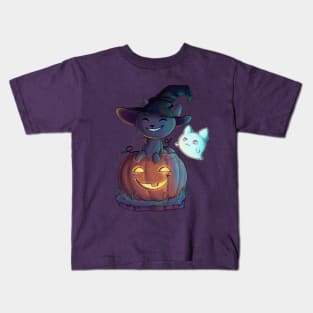 Potion Paws Pumpkin Scene Kids T-Shirt